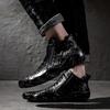Large Size Medium Help Personalized Crocodile Pattern Beanie Shoes Men's Soft Leather Single Shoes Trendy Leather Shoes Velvet Casual Shoes