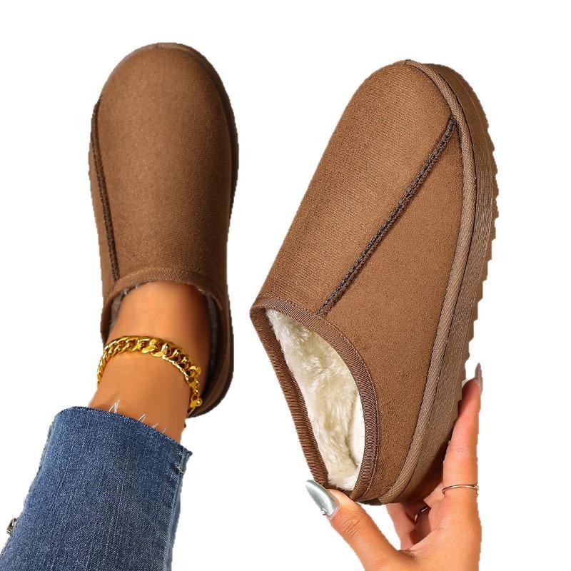 New Thickened and Warm Woolen Cotton Snow Boots and Women's Shoes Thick-soled Ankle Boots
