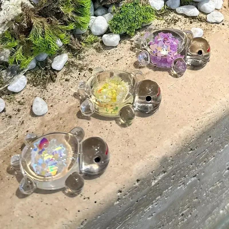 10PCS Mini Luminous Sea Turtle Statues, Marine Animal Theme Party Decorations, Garden Micro Landscapes, Pearl Crafts, DIY