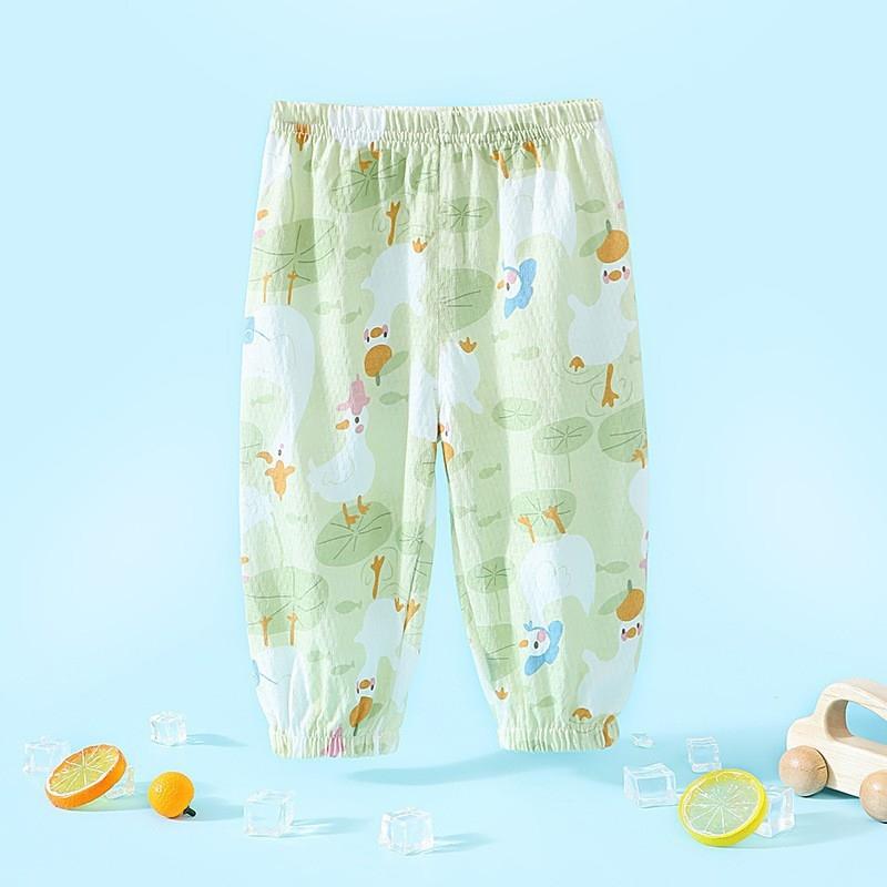 

Kids Pants Summer Mosquito-proof Trousers for Boys Thin Children Casual Pants Air-conditioned Toddler Joggers Baby Clothing 130 зелёный