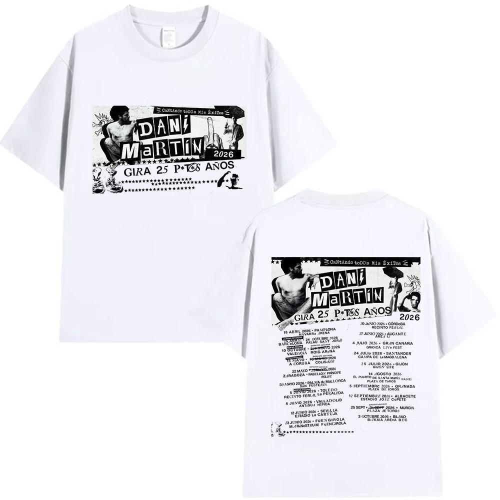 Rapper Dani Martin Tour 20252026 Merch T Shirts Mens Pop Music Clothing Short Sleeve Tshirt Man Hip Hop Gothic Vintage Tshirt