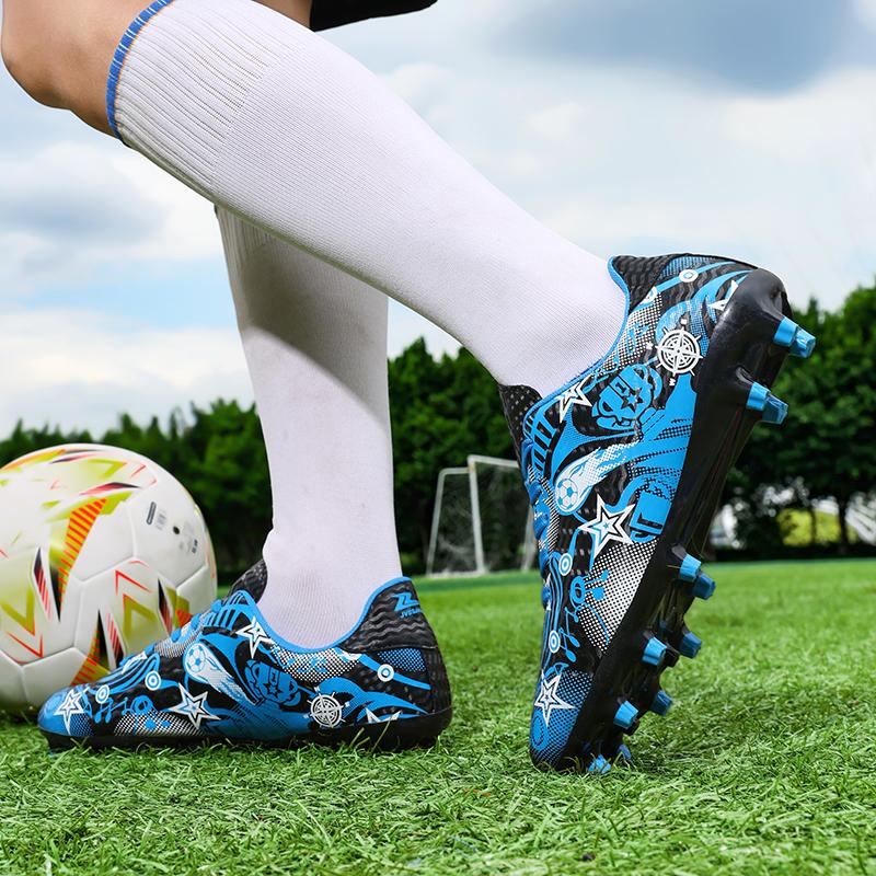 31-44 Boys Leather  Football Boots Men's Professional Artificial Turf Training Football Boots for Girls
