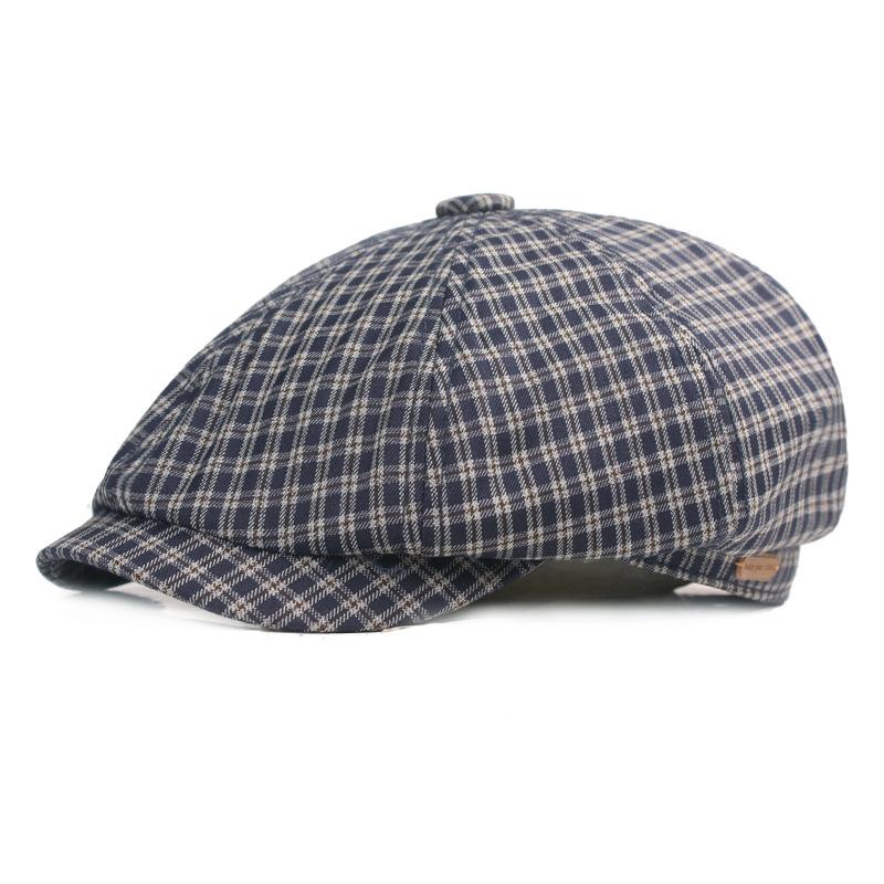 Bavlněný baret Pánská malířská čepice Newsboy čepice Klobouk Rybí kost Osmihranný klobouk