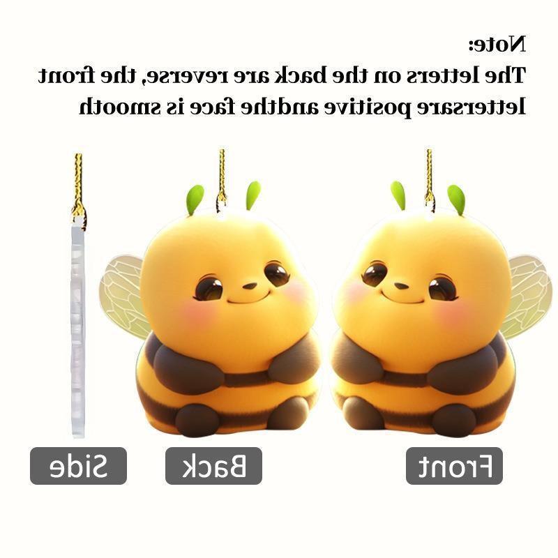 2d Bee Unique Pendant In Cheerful Colors Exciting Backpack Accessory And Decor Car