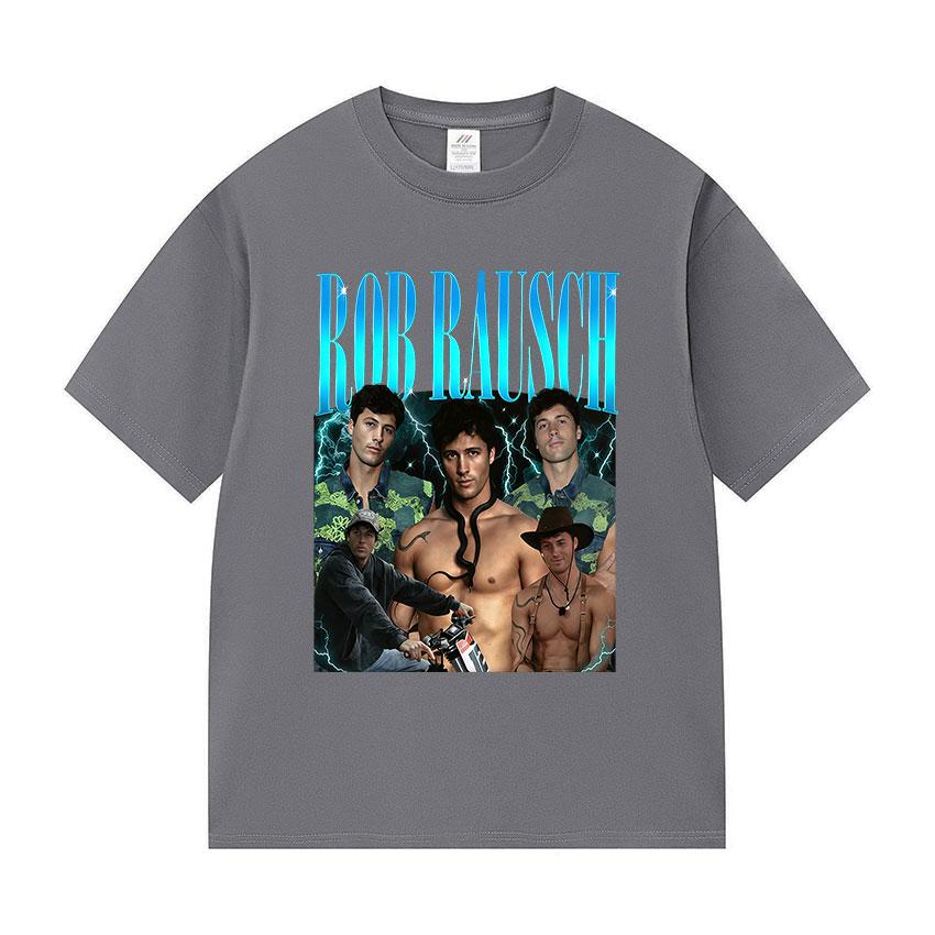 Classic Rob Rausch Graphic T Shirt Mens Vintage Fashion Cotton Short Sleeve Tshirts Unisex High Quality Loose Clothing Tshirt