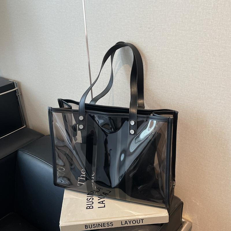 Transparent Large-capacity Shoulder Bag Women's New Jelly Mother Bag Popular Versatile Handbag Tote Bag