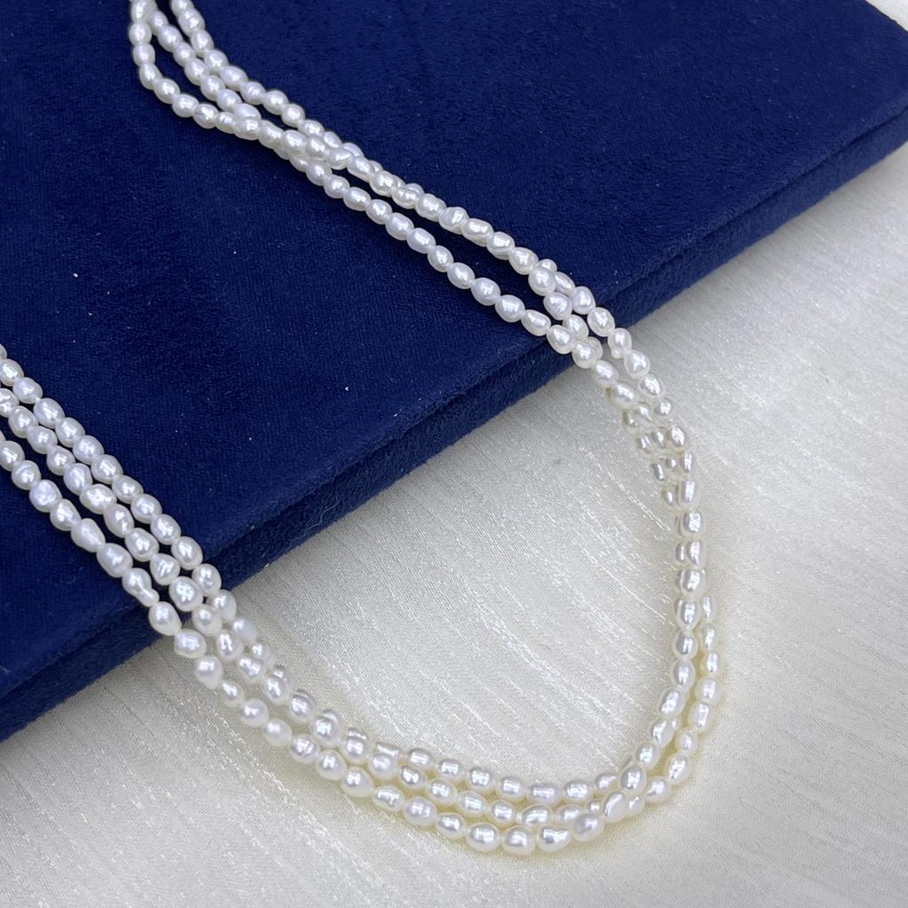 1String, White Natural Freshwater Pearls, Handmade Rice Pearl Beads for Jewelry Making DIY Crafts (Beads 2-3mm, Length 36cm)