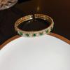 Trendy Inlaid Zirconia Open Bangle: Retro Korean Temperament Bracelet
