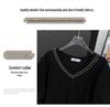 Plus Size V-Neck Mid-Length Loose Short-Sleeve T-Shirt for Women