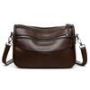 Middelaldrende kvinners veske Vintage crossbody-veske Flerlags mykt skinn skulderveske