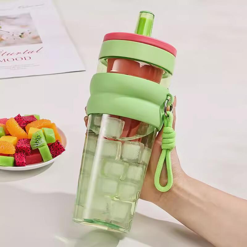 Portable PC Sports Water Bottle with Straw