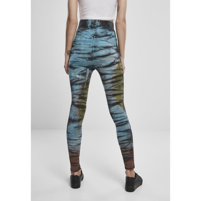 Legging Femme - Urban Classics - Tie Dye - Haute Taille - Respirant - Blanc
