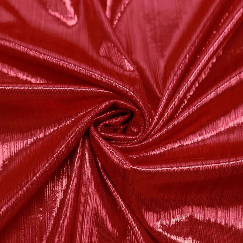 100/300/500cm Metallic Stamping Silver Shiny Fabric Bright Silky Fabric for Diy Sewing Dress Dance Stage Performance Clothes