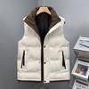 Men's Stand Collar Vest Solid Color Sleeveless Jacket Autumn Winter Casual Waistcoat Bodywarmer Plus Size Outdoor Wear