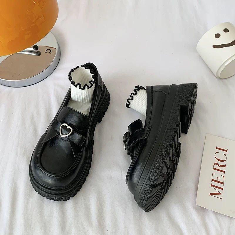 White Mary Jane Small Leather Shoes Women's Autumn British Style Platform Japanese Shoes Cute Versatile Round Head Student Single Shoes
