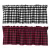 Useful Pocket Curtain Non-fading Plaid Thick Decorative Rod Pocket Valance for Living Room