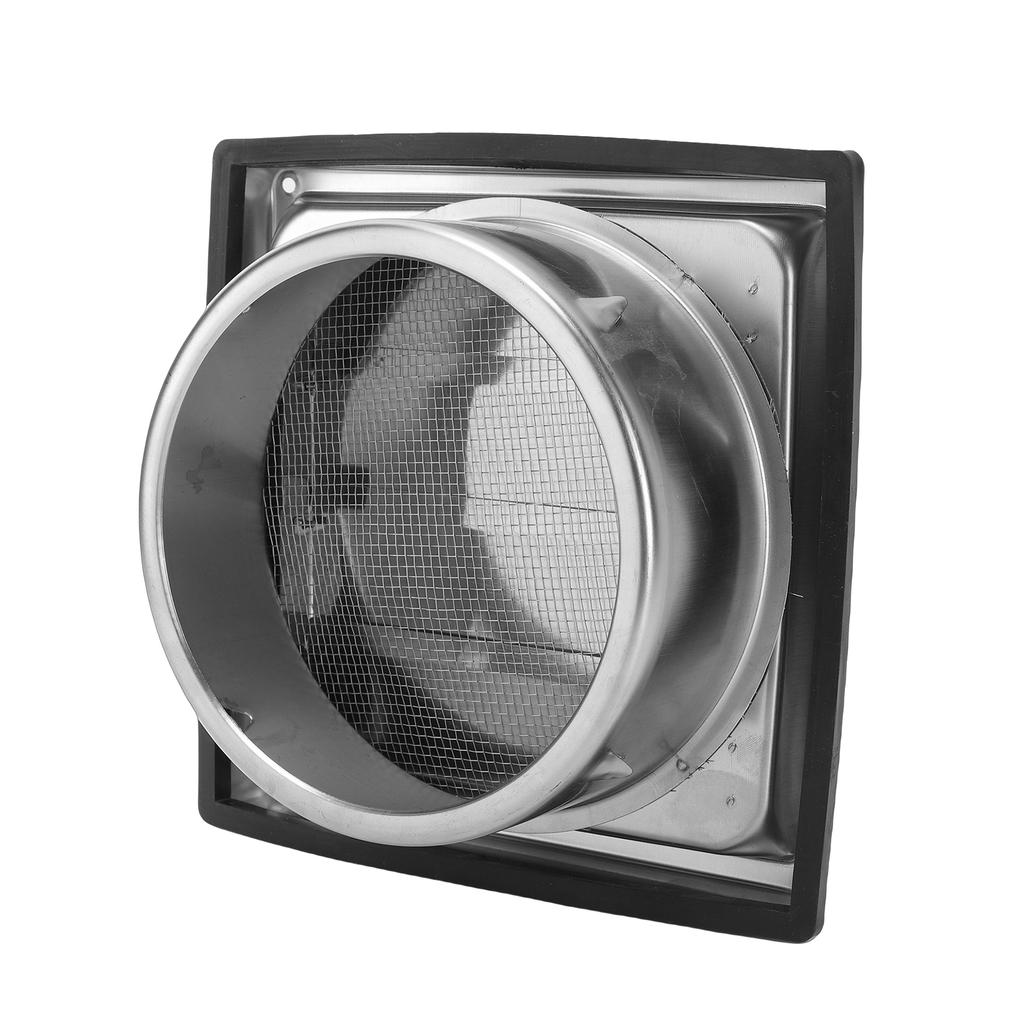 Wall Vent Exhaust Cover 304 Stainless Steel Dryer Hooded Wall Vent Exhaust Hood with Mesh Screen Damper for Dryer Vent Outdoor   Ventilation Include