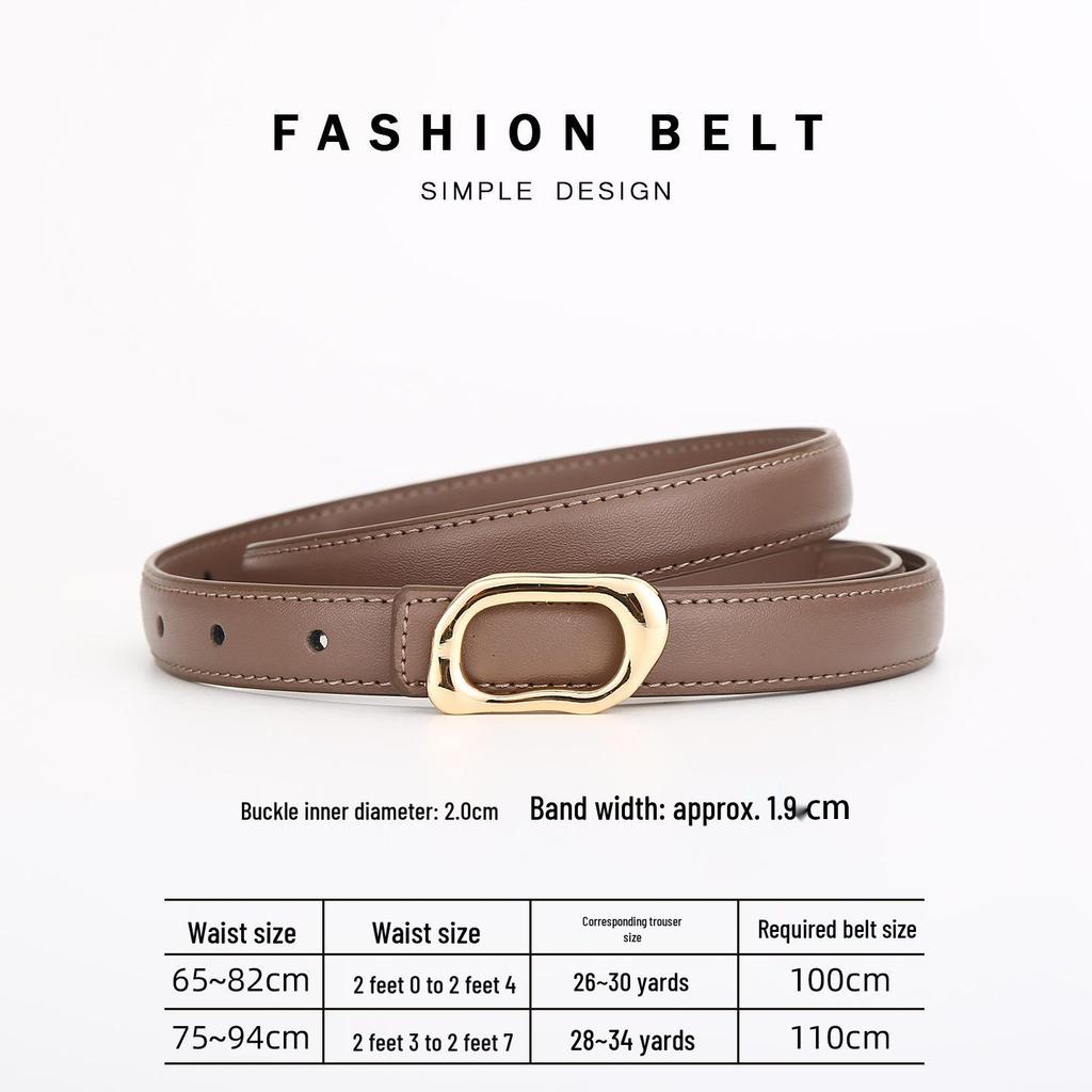Genuine Leather Women's Fashion Belt - Versatile Waistband for Casual or Commuting Styles