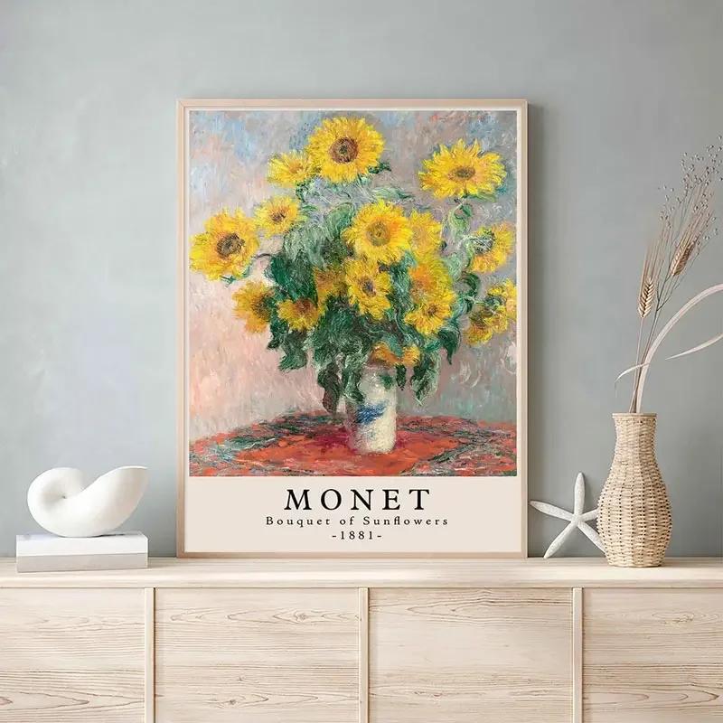 Abstract Claude Monet Canvas Poster Garden Landscape Museum Paintings Portrait Print Wall Art Picture for Living Room Home Decor
