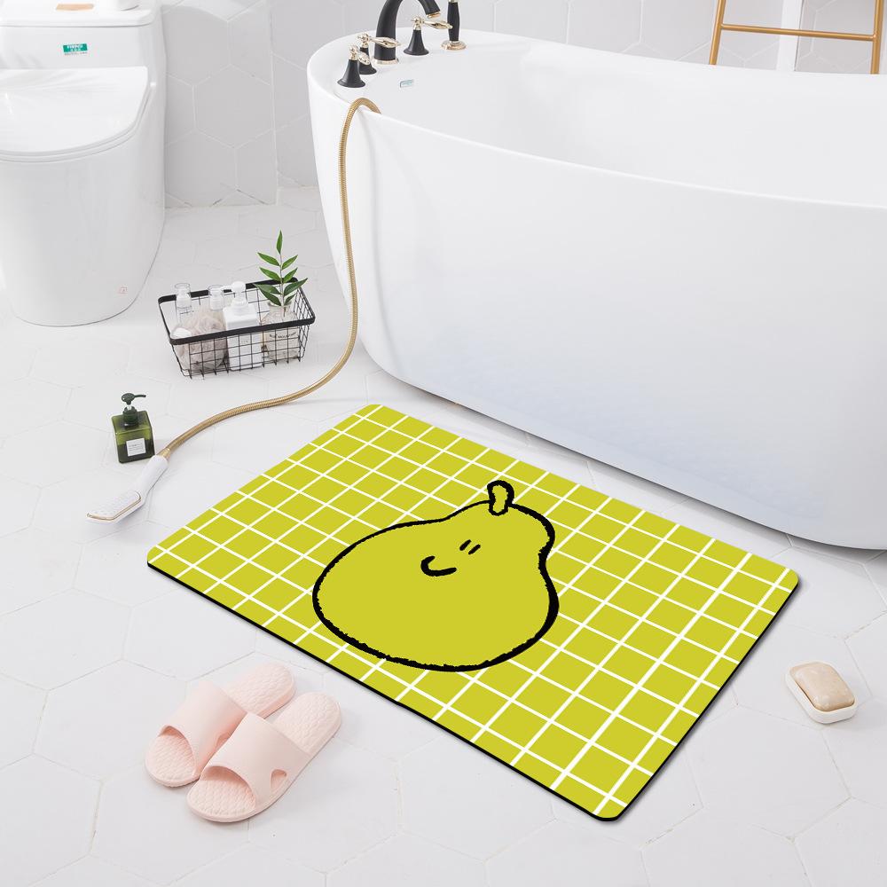 Bathroom Absorbent Non-Slip Mat, Technical Velvet, Bathroom Foot Mat, Door Kitchen Floor Mat