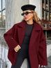 High-end Women's Autumn/Winter Woolen Coat with Versatile Waist Tie and Suit Collar