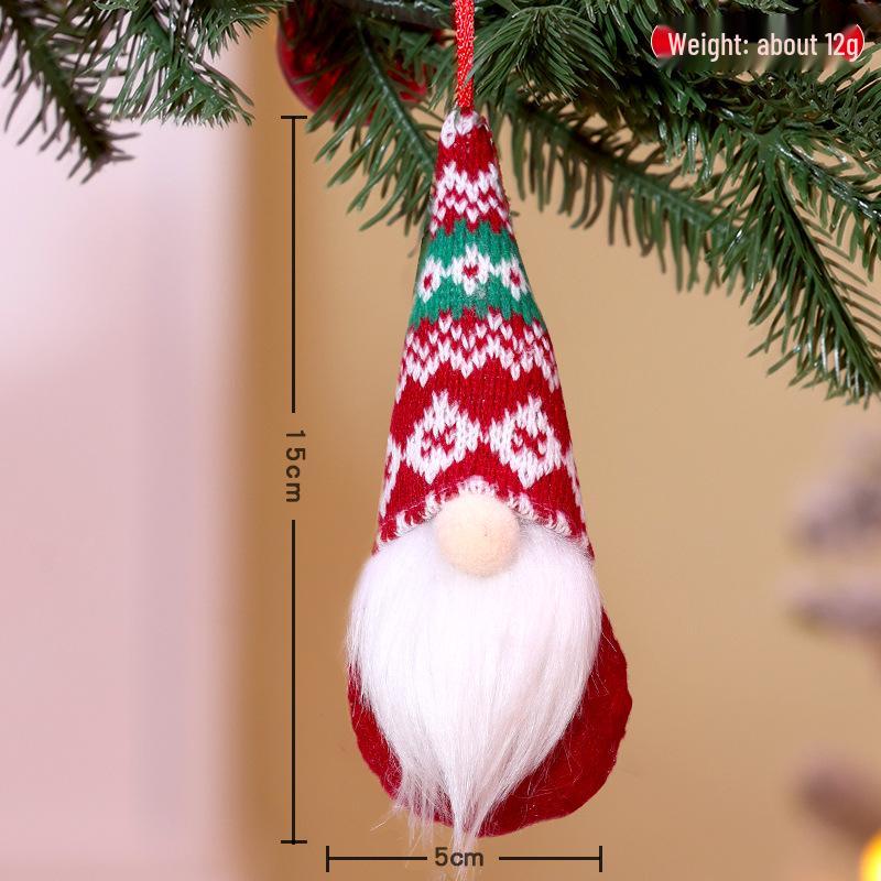 

Knitted Faceless Santa Ornaments - Christmas Tree Decorations Refer to image for dimensions