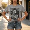 Vintage Gothic Hooded Tee Rose Sword Dark Illustration Print Unisex Unisex Cotton Short Sleeve Streetwear Oversized T Shirt Y2k Top