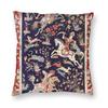 Antique Persian Hunting Rug Pillowcase Polyester Linen Velvet Printed Zip Decor Pillow Case Bed Cushion Cover