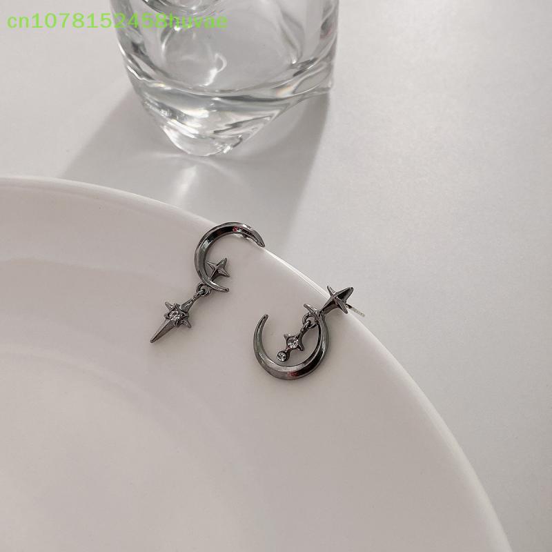 1 Pair Crystal Earrings Star Moon Design Pendant Eardrop For Women Stud Trendy Dangle Earrings