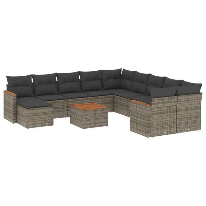 VidaXL Garden Lounge Set with Cushions 10 Pcs, Sofas with Adjustable Feet, Outdoor Furniture Set Patio Terrace, 3218141