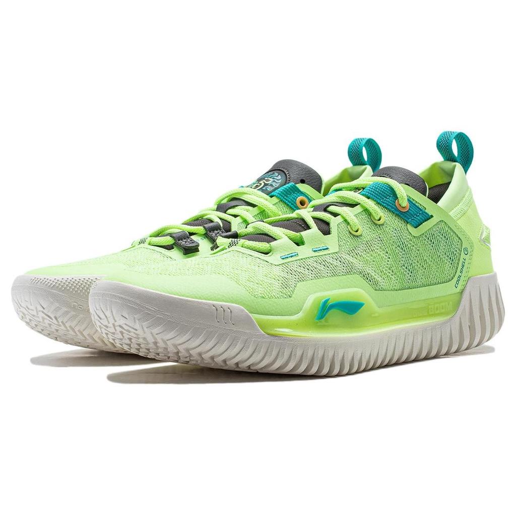 Li Ning Anti-5 Low Shock Absorption Non-Slip Basketball Shoes Men sneaker Fluorescent-Ice-Yellow ABFU005-2