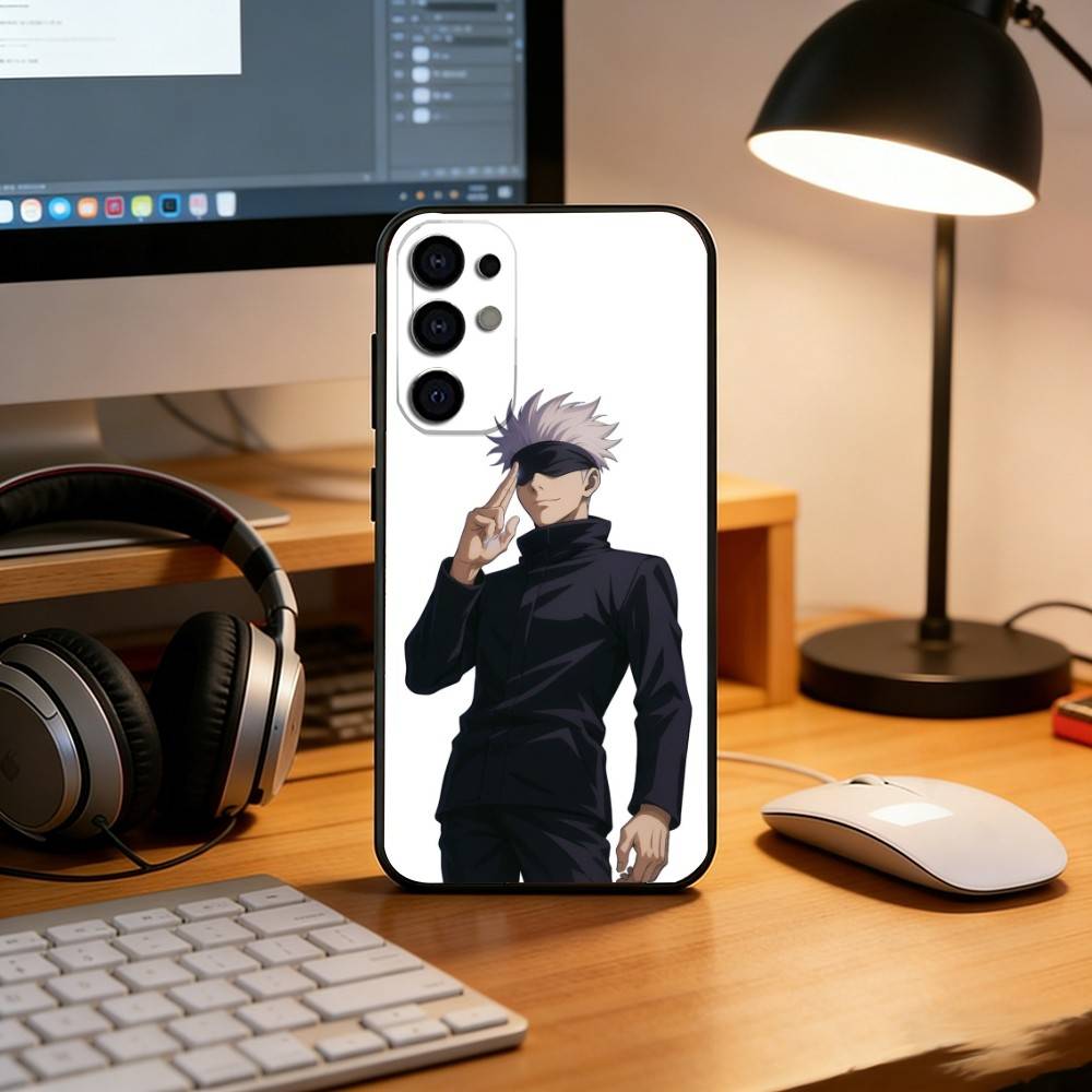 Anime J-Jujutsu Kaisen S-Satoru Gojo Phone Case Black Silicone Soft For Samsung S25,S24,S21,S22,S23,S30,Ultra,S20,Plus,Fe,Lite
