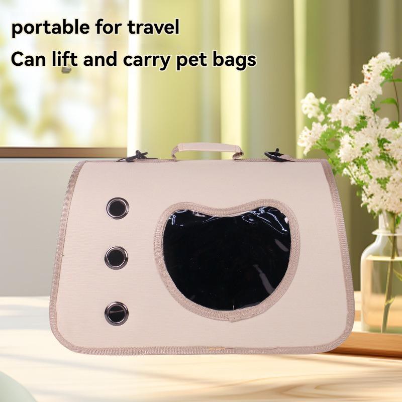 

Cat bag, pet bag, portable dog carrying shoulder bag for outdoor use, four season universal foldable small dog pet supplies бежевый