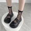 Love Heart Transparent Ins Style Socks Ruffle Short Tube Socks Sweet Glass Fiber Socks  Girl