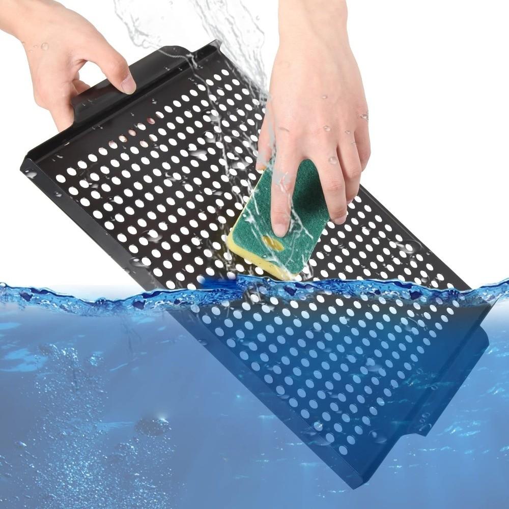 Large Capacity Barbecue Grill Pan Non-Stick Coated Grill Basket Grill Tool Grill Tray  Home Cooking
