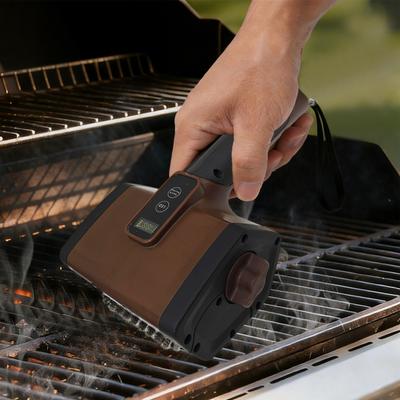 Elektrický grilovací kartáč s hlavicí bez štětin z nerezové oceli Dobíjecí bezdrátový čistič grilu Nezbytné příslušenství pro BBQ