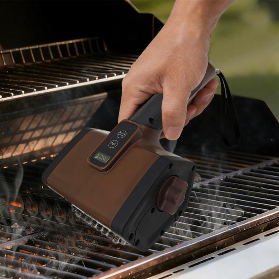 Elektrisk grillborste med borstfritt huvud av rostfritt stål Uppladdningsbar sladdlös grillrengörare BBQ Viktiga tillbehör