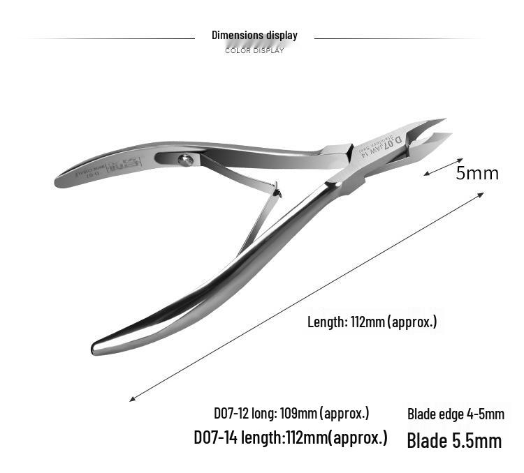 D07 Stainless Steel Cuticle Scissors & Nail Clippers Set - Oblique Mouth for Salon-Quality Nail Care