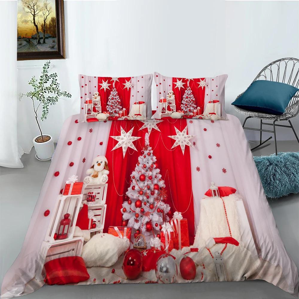 Christmas Stockings Duvet Cover Print Fireplace Polyester For Kids Boy Girl Christmas Present Christmas Element Theme Room Decor