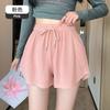 Loose Flesh-shielding Thin Casual Wide-leg Pants Women Thin Wear High-waisted Drawstring Sports Shorts