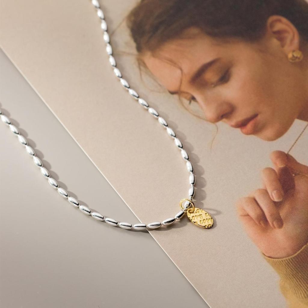 Korean Trendy Creative Rice Bead Clavicle Necklace for Women