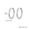 Wind stainless steel geometric large plain ring earrings plated with 18k gold simple earrings women's multi-specification 2mm, 4mm
