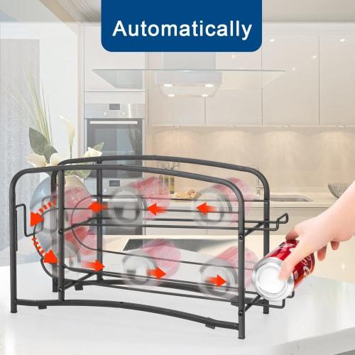 Set of 2 Can Storage Racks, Double-Finished Carbonated Beverage Storage Rack, Beer Storage Rack, Holds 24 350ml Cans, Kitchen Storage, Tabletop Storag