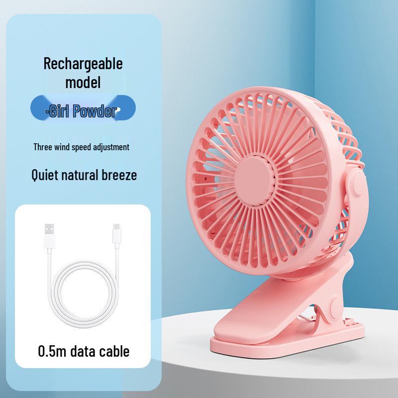 6-Inch Dual-Purpose Clip & Wall-Mount Silent USB Fan with Night Light