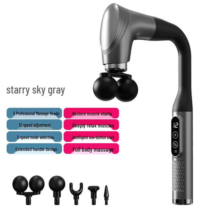 Электрический массажер для фасций с двумя головками, профессиональный массажер для трапециевидных мышц и всего тела English