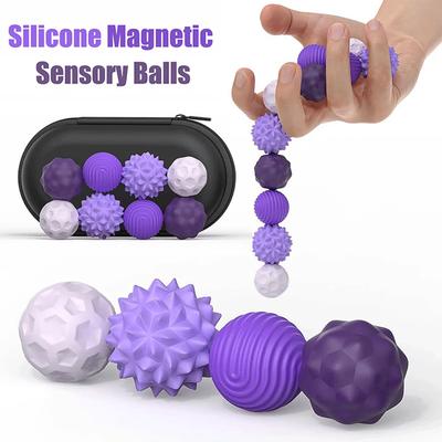 Silikonové magnetické senzorické míčky Fidget hračka pro děti a dospělé, uklidňující hračka pro úlevu od úzkosti a stresu