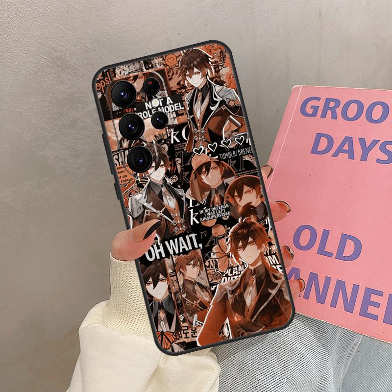 Zhongli Genshin Impact Case For Samsung Galaxy S25 Ultra S20 S21 S22 S23 S24 Ultra S9 S10 Plus S25 FE Cover Coque