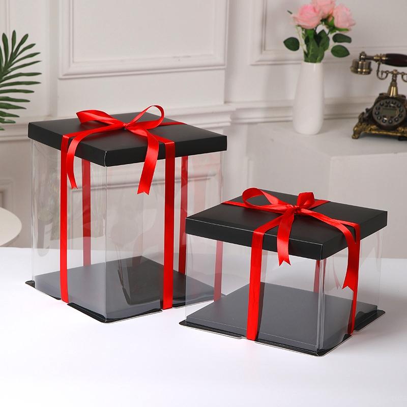 Caixa de Embalagem Transparente de Alta Capacidade Caixas para Lembrancinhas de Aniversário, Casamento, Dia dos Namorados Suprimentos para Embalagem de Bolo de Chocolate