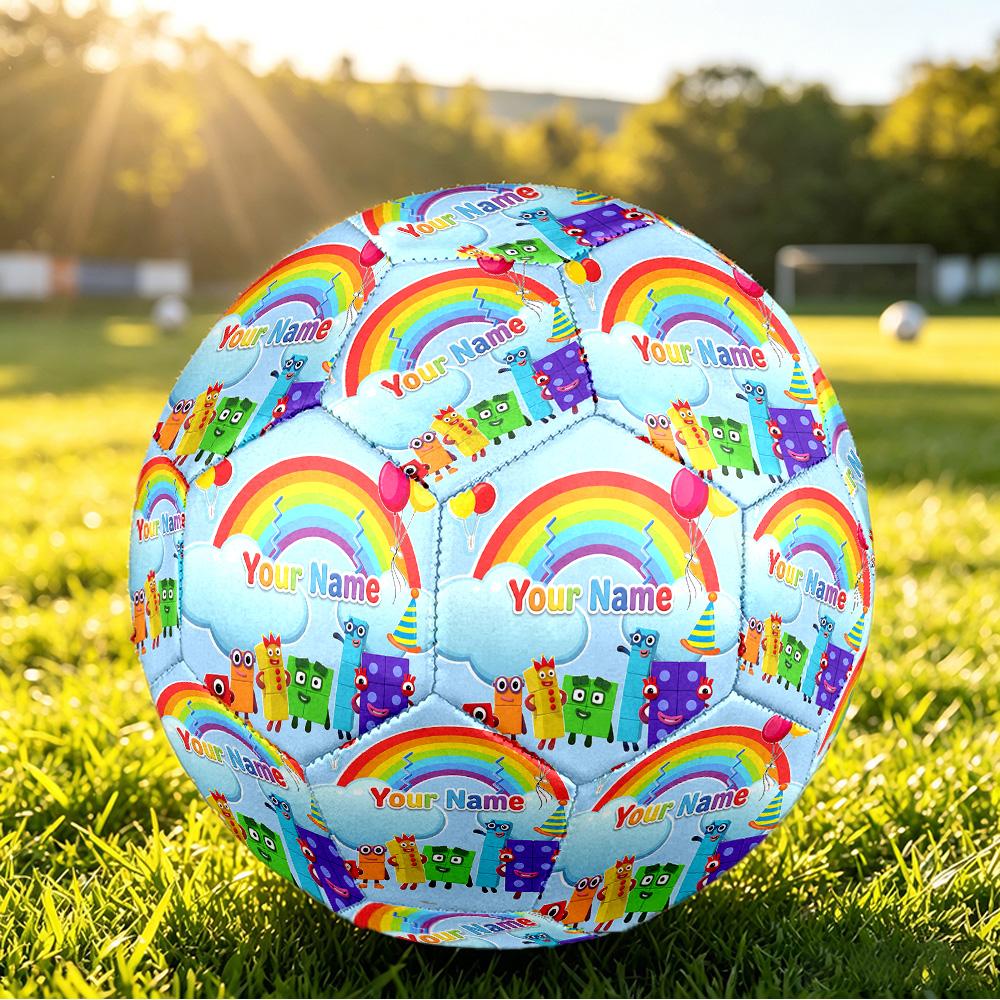 Custom Name Text Size 5 Football,Numberblock Standard Training Soccer Ball