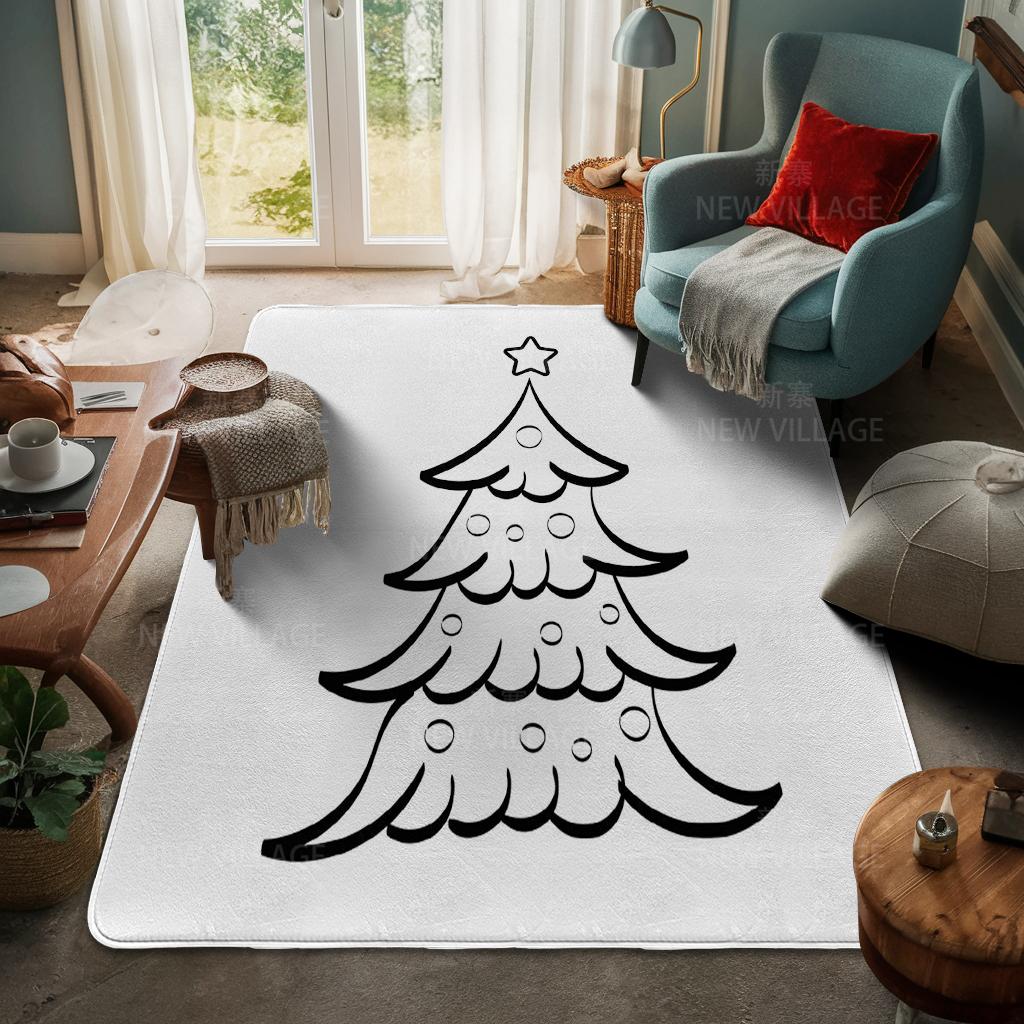 House Entrance Carpet Home Door Mat Living Room Bath Foot Bathroom Non-slip Water Absorption Rugs Bath Merry Christmas Winter